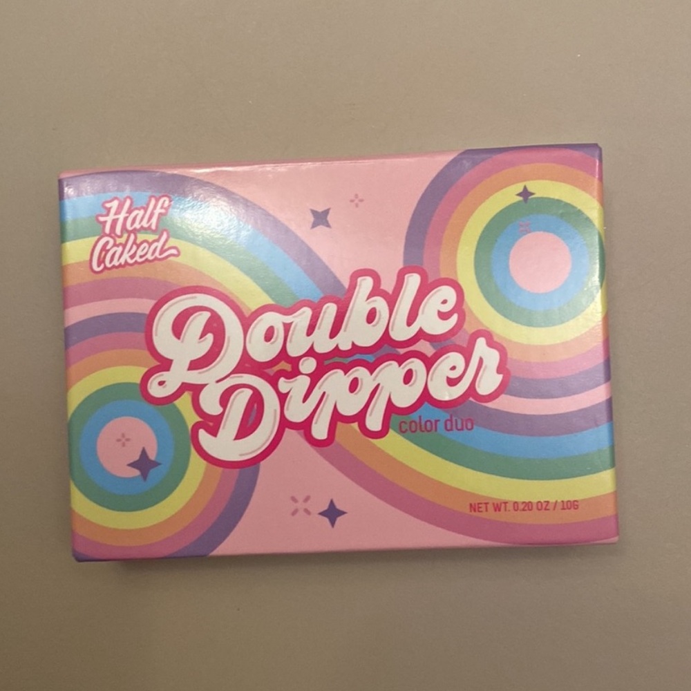 Half Caked NWT Double Dipper Blush Highlight Palette Pink Rainbow Sealed OS